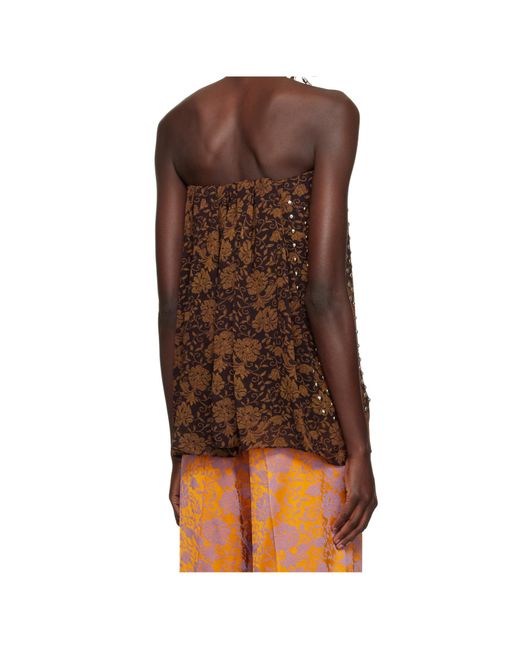 Dries Van Noten Brown Sleeveless Vest