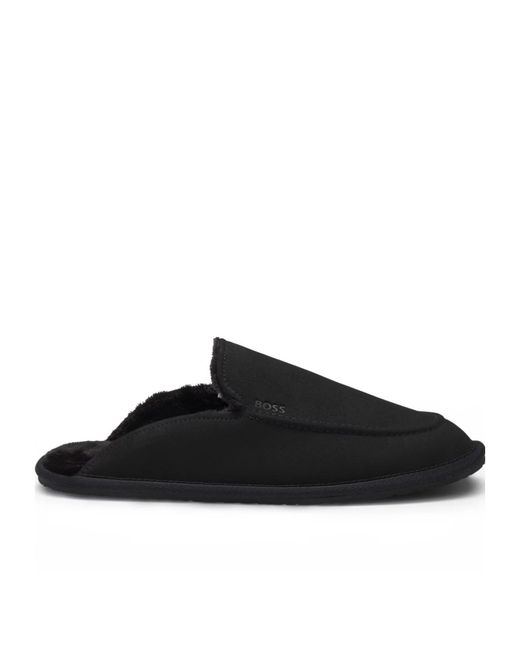 Boss Black Msfr Topstitched Slippers for men