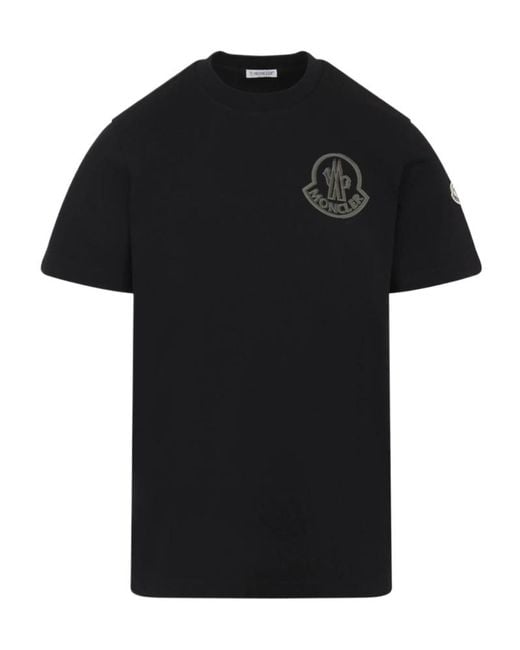 Moncler Black Logo Printed Crewneck T-Shirt for men