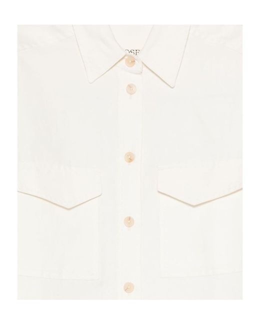 Closed White Pocket-Detail Short-Sleeve Shirt
