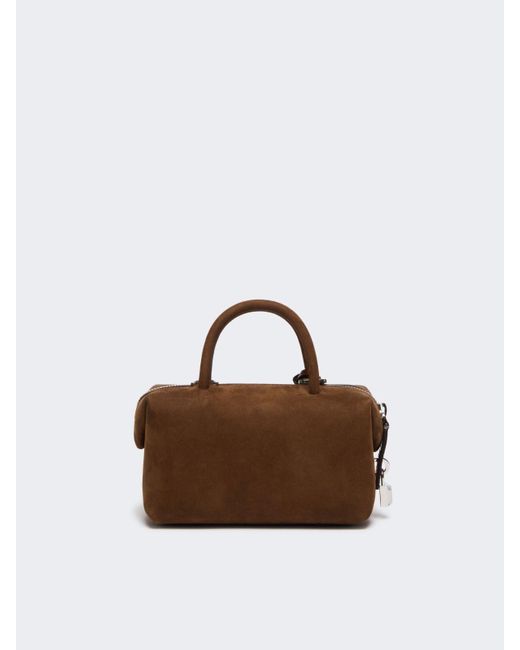Max Mara Brown Small Holdall Suede Tote Bag