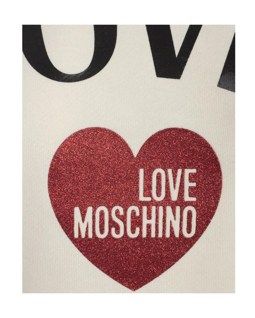 Moschino White Love! Cotton Sweatshirt