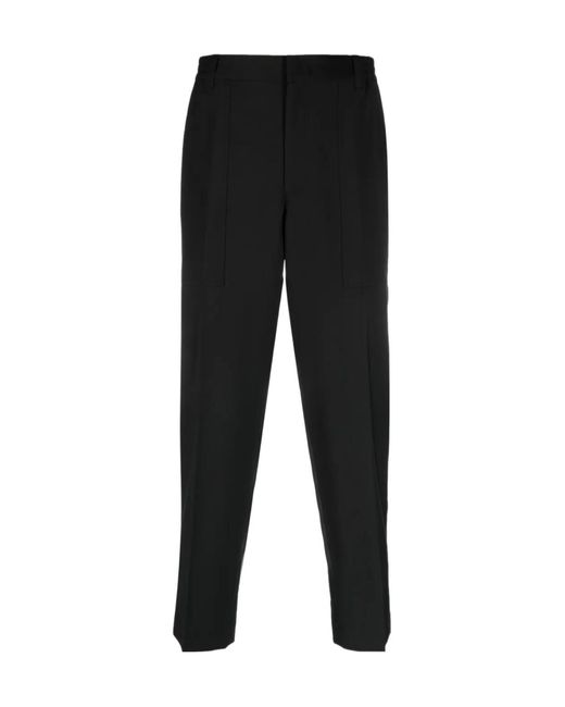 Helmut Lang Black Mid-Rise Straight-Leg Trousers for men