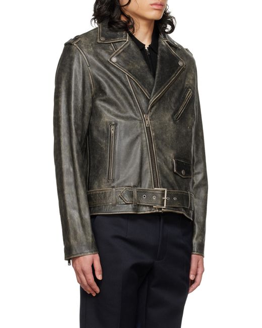 Golden Goose Deluxe Brand Black Zipped Biker Jacket for men