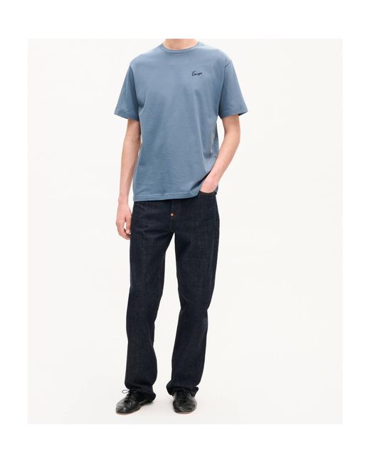 KENZO Blue Signature Embroidered T-Shirt for men