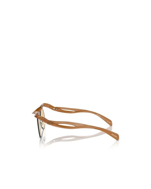 Prada Metallic Eyewear Round Frame Sunglasses