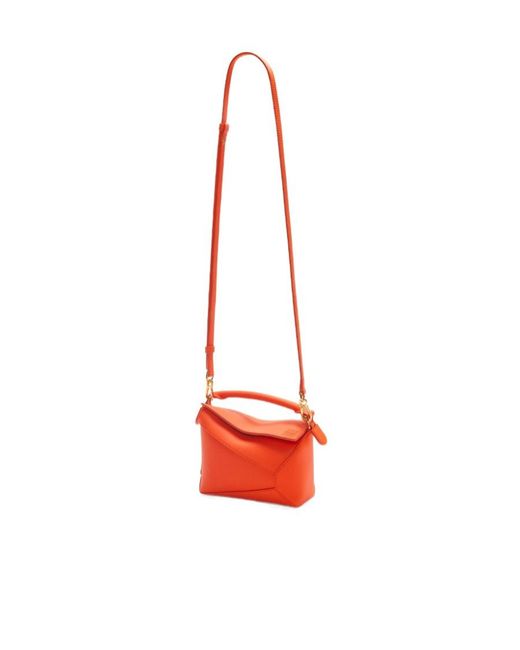 Loewe Orange Mini Puzzle Top Handle Bag