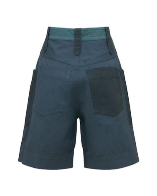 Isabel Marant Blue Stitched Casual Shorts
