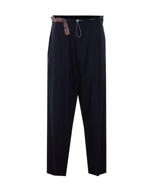 Magliano Blue Belted Casual Pants for men