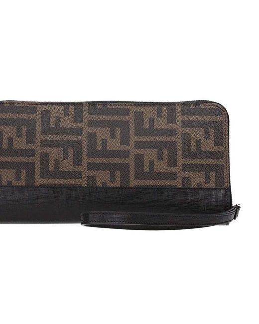 Fendi Gray Long Wallet for men