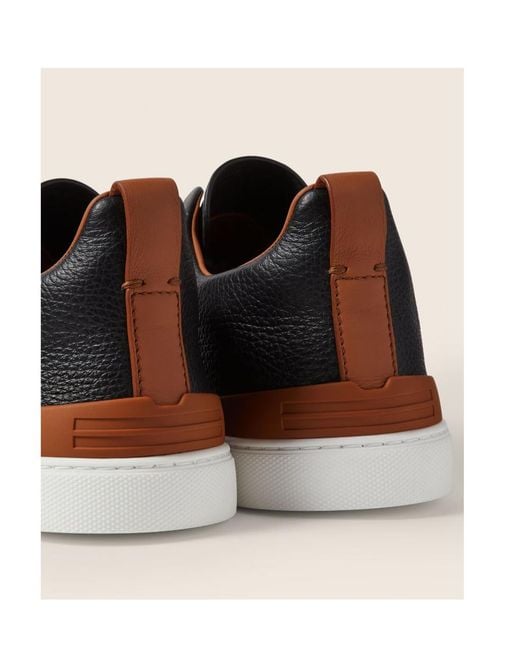 Zegna Black Covered Elastic Slip-On Sneakers for men