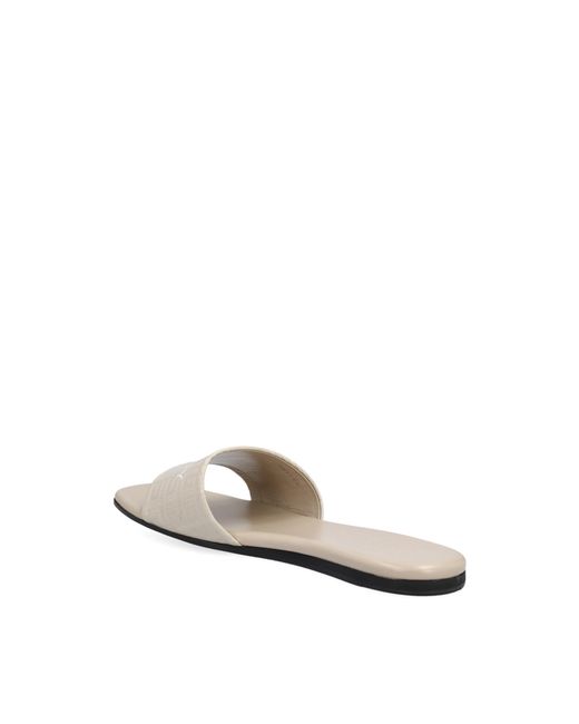 Givenchy White 4G Logo-Print Slide Sandals