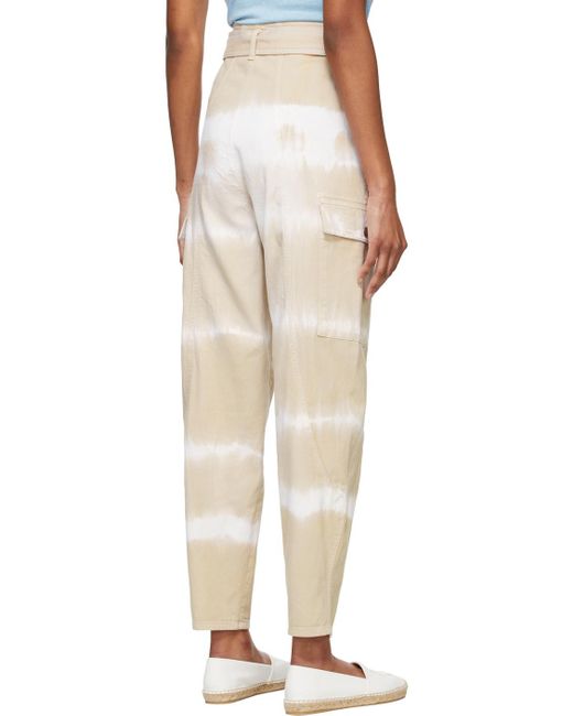 Stella McCartney Gray Tie-Dye Belted Cargo Pants