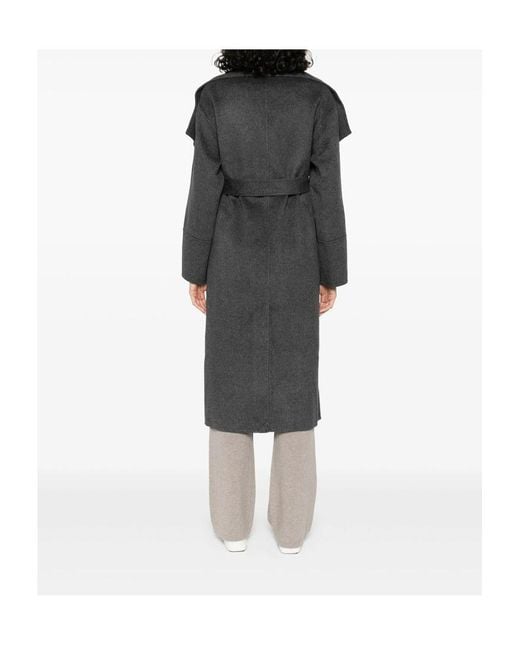 Soft Goat Gray Belted Coat