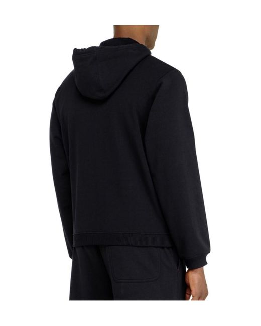 DIESEL Black Logo-Detail Zip-Up Cotton Hoodie for men