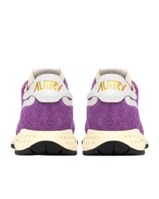 Autry Purple Textured Low Top Sneakers