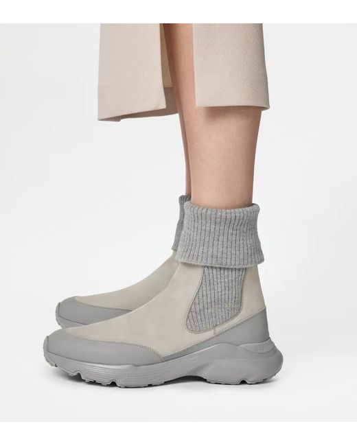 Tod's Gray Panelled Sneakers