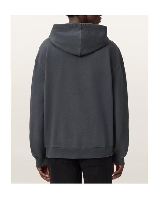 AllSaints Gray Kindred Graphic Hoodie for men