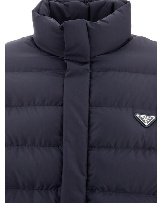 Prada Blue Quilted Technical Down Jacket for men