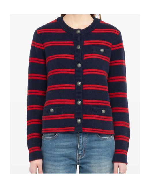 Zadig & Voltaire Blue Striped Pocket Cardigan