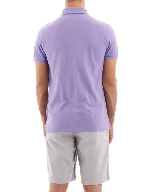 Polo Ralph Lauren Purple Logo Embroidered Short-Sleeved Polo Shirt for men