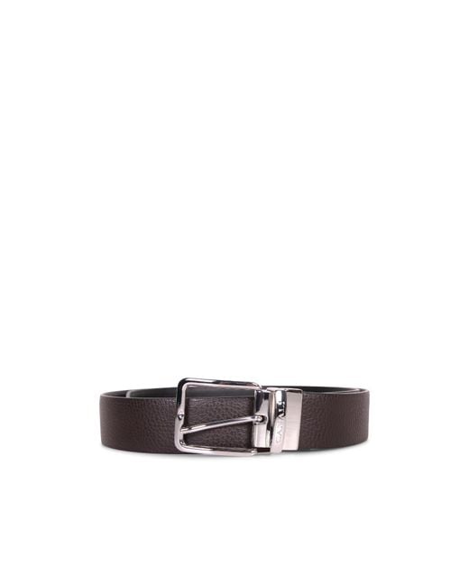 Canali White Textured Buckle Belt for men