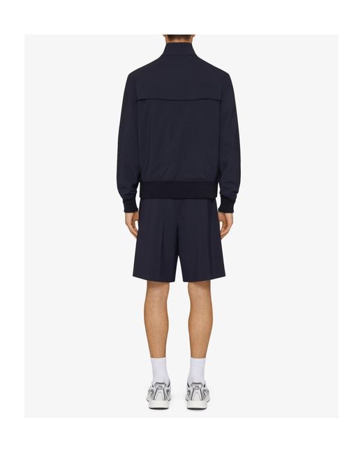 Givenchy Blue Stand Up Collar Zipped Jacket for men
