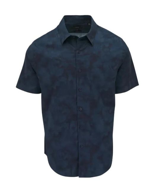 Vince Blue Rapids Short-Sleeve Button Shirt for men