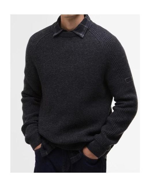 Barbour Blue Long-Sleeved Crew Neck Pullover for men