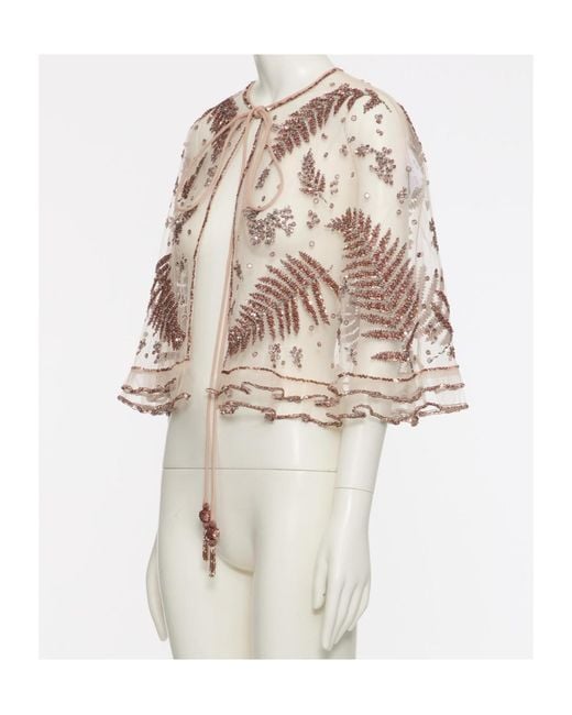 Valentino White Lace-Up Shawl
