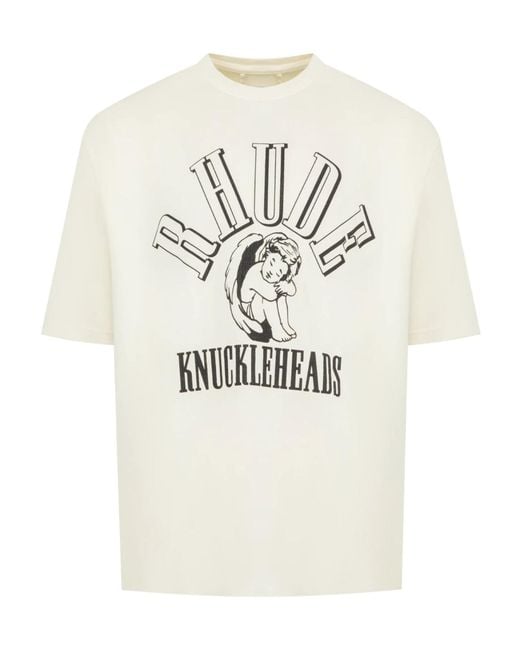 Rhude White Knuckleheads Graphic T-Shirt for men