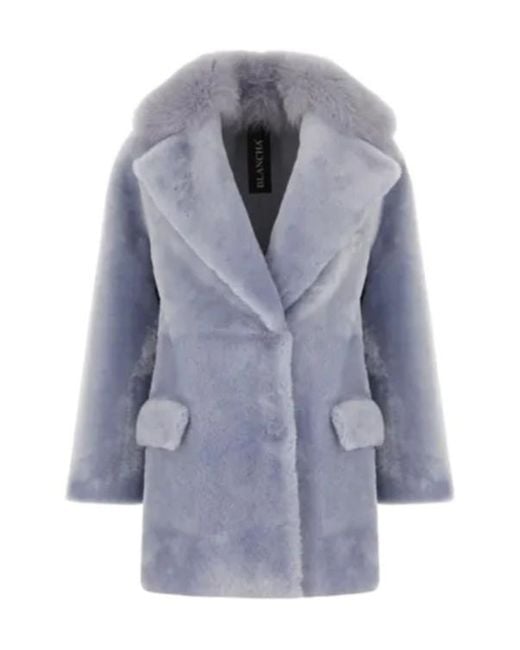 Blancha Blue Long-Sleeved Coat