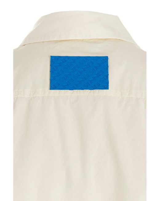Sunnei White Cotton Short-Sleeved Shirt