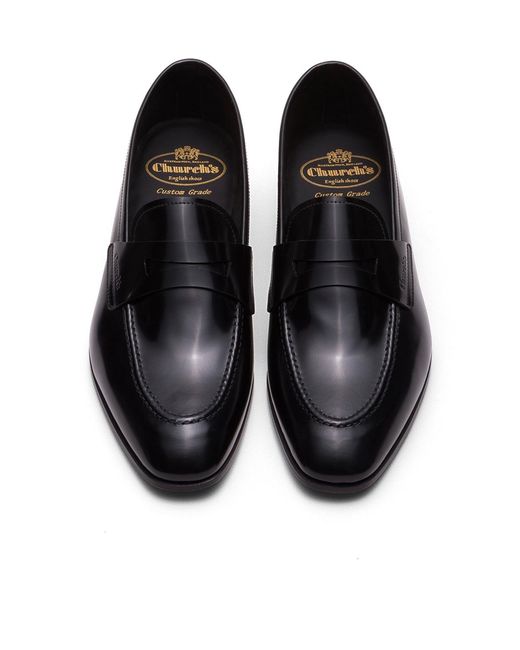 Church's Black Round-Toe Business Casual Shoes for men