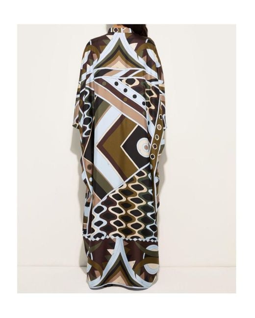 Emilio Pucci Multicolor Pucci Vivara-Printed Long-Sleeved Kaftan