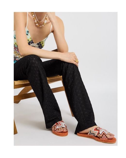 Missoni Red Harlow Zigzag Lamé Espadrille Sliders