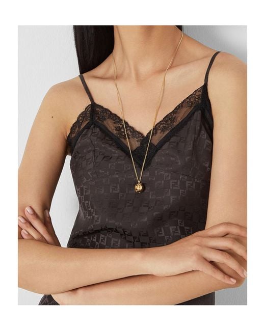 Fendi Metallic Sphera Chain-Linked Necklace