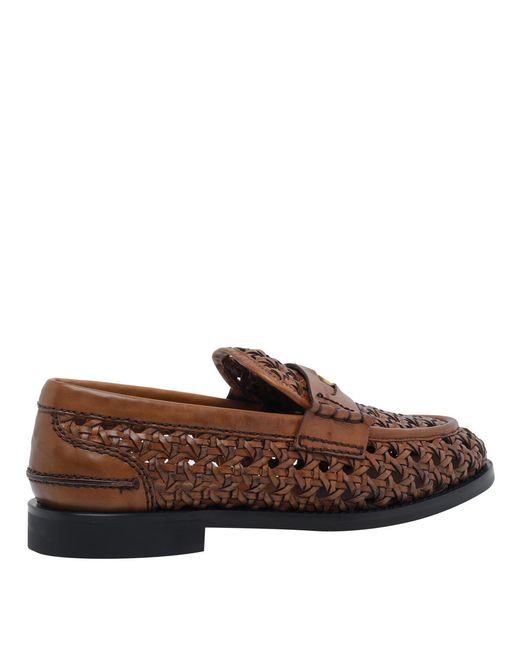 Miu Miu Brown Round-Toe Loafers