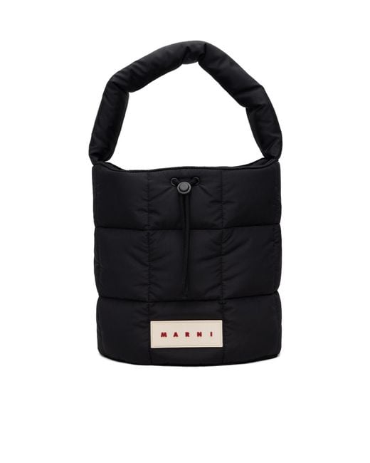 Marni Black Padded-Quilted Shoulder Bag