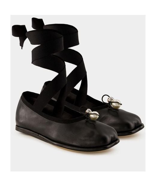 Simone Rocha Black Heart Toe Strapped Ballerinas
