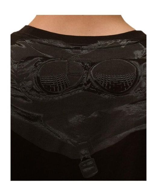 C P Company Black Short Sleeved Goggle T-Shirt for men