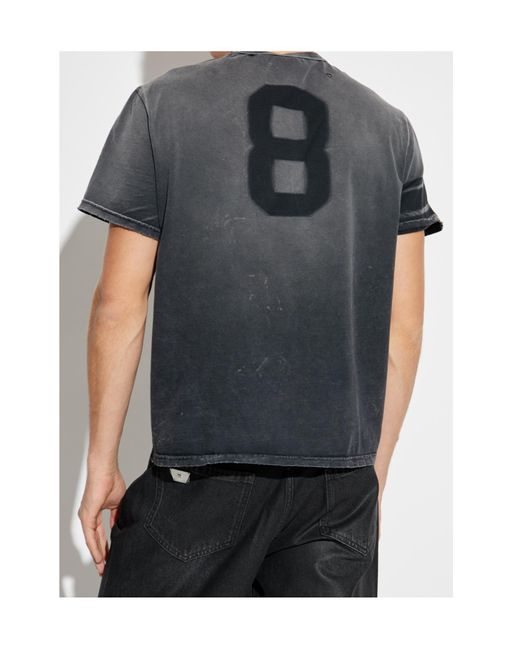 M I S B H V Gray Distressed-Finish T-Shirt for men