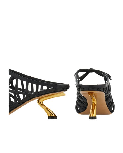 Ferragamo Black S-Shaped Heel Mule