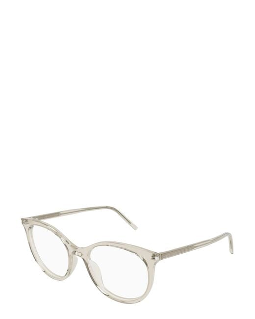 Saint Laurent White Eyewear Oval Frame Glasses