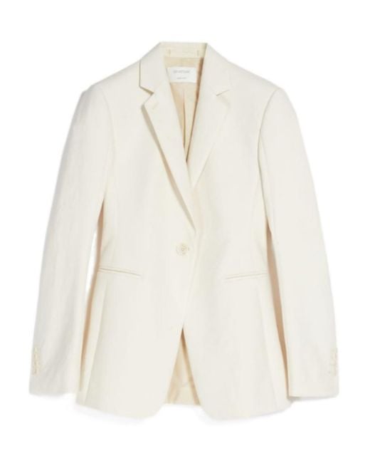 Sportmax White Anselmo Single-Breasted Tailored Blazer
