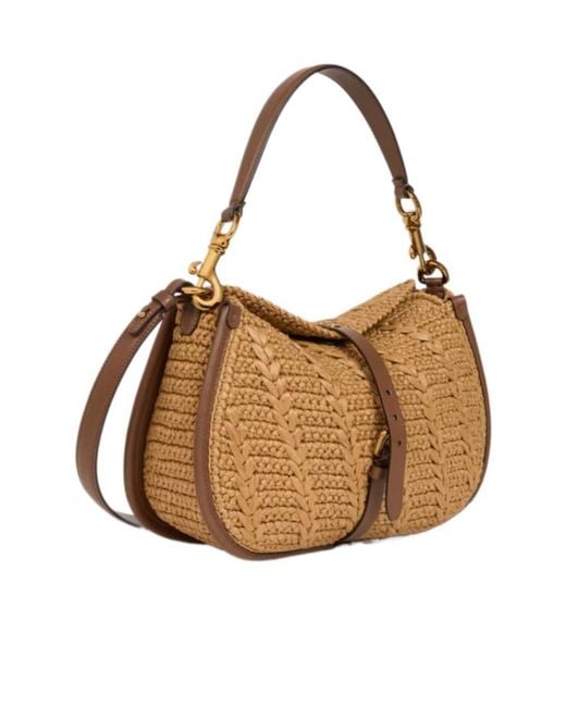 Etro Brown Interwoven Medium Pony Bag