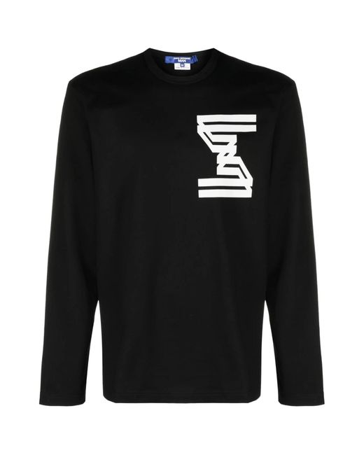 Junya Watanabe Black Graphic-Print Cotton T-Shirt for men