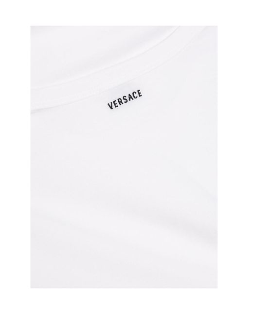 Versace White Stretch Cotton T-Shirt for men