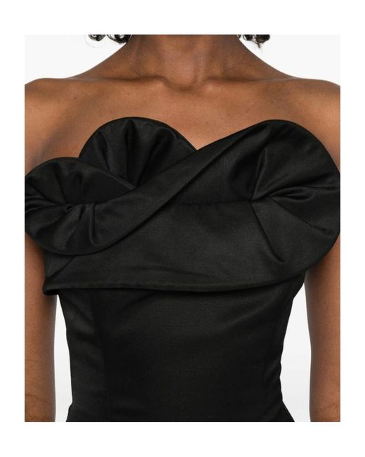Magda Butrym Black Petal Strapless Corset