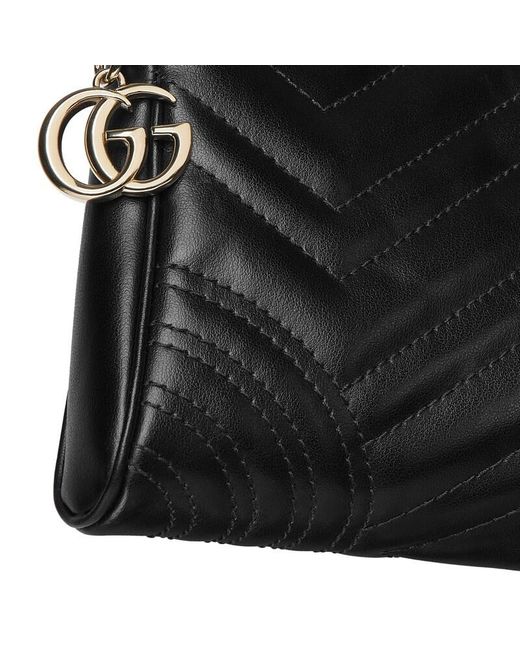 Gucci Black Gg Marmont Small Shoulder Bag